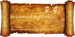 Reichfeld Gréta névjegykártya